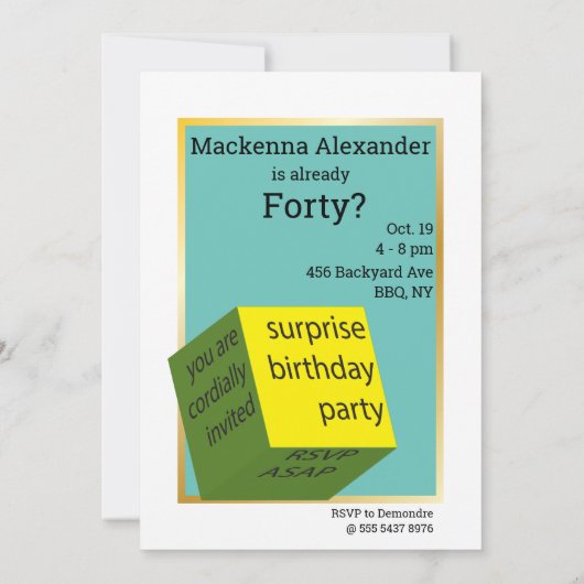 40e verjaardag van de OCM Funny Womans Birthday Kaart (Achterkant)