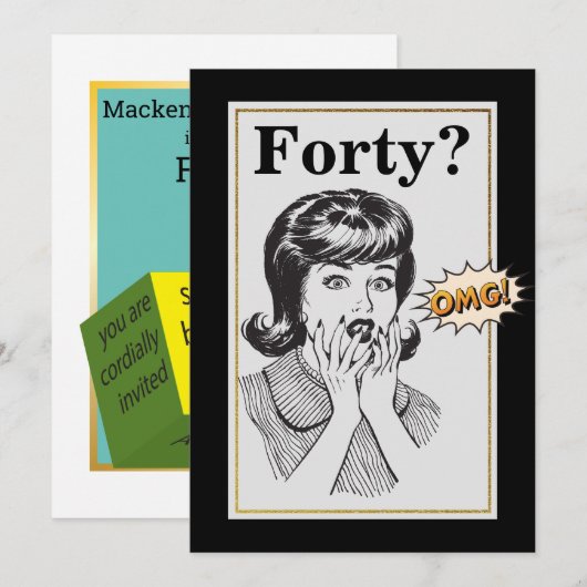 40e verjaardag van de OCM Funny Womans Birthday Kaart (Voorkant / Achterkant)