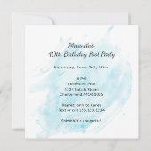 40e verjaardag van de Retro Pool Party Kaart (Achterkant)