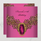 40e verjaardag van de roze gouden wilde juwelen kaart (Voorkant / Achterkant)