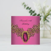 40e verjaardag van de roze gouden wilde juwelen kaart (Staand voorkant)