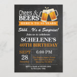 40e verjaardag van de uitnodiging tot het indienen<br><div class="desc">Verrassende Cheers and Beers 40th Birthday Invitation Card. Volwassen verjaardag. Oranje. 16e 18e 21e 30e 40e 50e 70e 80e 90e 100e. Elke leeftijd. Voor verdere aanpassing,  te klikken gelieve de knoop "van de Aanpassing het"en ons ontwerphulpmiddel te gebruiken om deze sjabloon te wijzigen.</div>