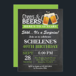 40e verjaardag van de uitnodiging tot het indienen<br><div class="desc">Surprise Cheers and Beers 40th Birthday Invitation Kaart. Verjaardag voor volwassenen. Green. 16e 18e 21e 30e 40e 50e 60e 70e 80e 90e 100e. Elke leeftijd. Voor verdere aanpassing klikt u op de knop "Aanpassen" en gebruikt u onze ontwerptool om deze sjabloon te wijzigen.</div>
