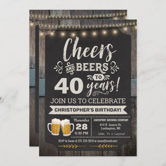 40e verjaardag van de uitnodiging tot het indienen (Voorkant / Achterkant)