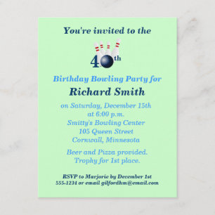 40e verjaardag van de uitnodiging van de Bowling P