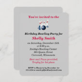 40e verjaardag van de uitnodiging van de Bowling P (Voorkant / Achterkant)