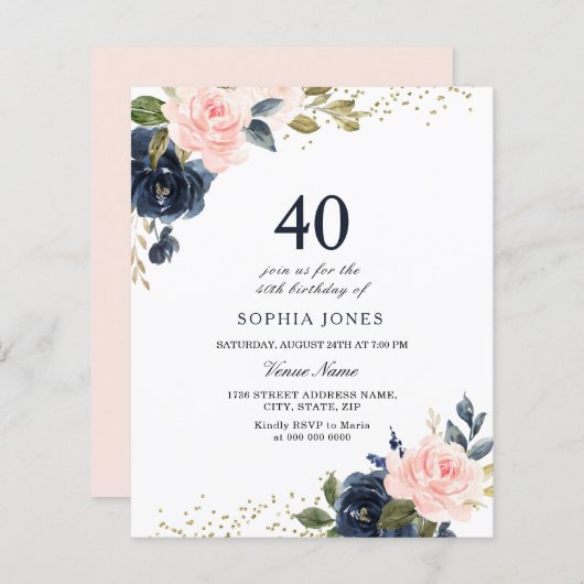 40e verjaardag van de uitnodiging van de marine &  (Voorkant / Achterkant)