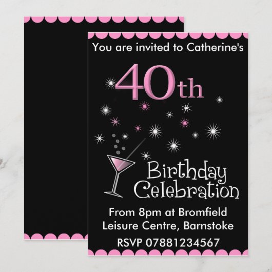 40e verjaardag van de uitnodiging van de partij -  (Voorkant / Achterkant)