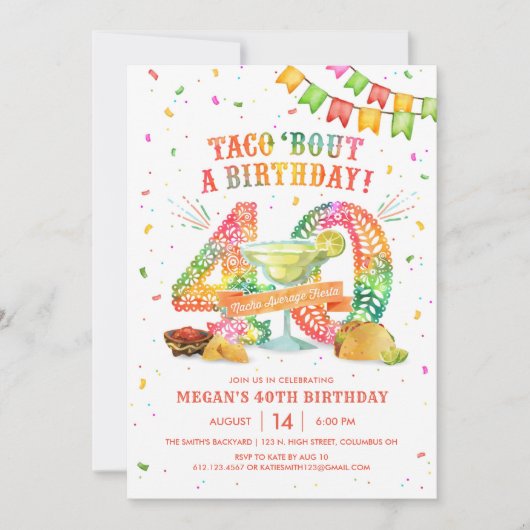 40e verjaardag van de uitnodiging van Fiesta (Voorkant)