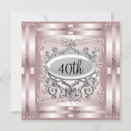 40e verjaardag van de uitnodigingsproze kaart (Voorkant)