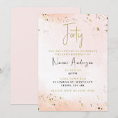 40e verjaardag van de uitnodigingsproze kaart (Voorkant / Achterkant)