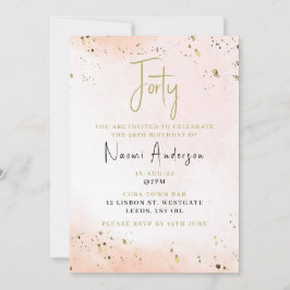 40e verjaardag van de uitnodigingsproze kaart
