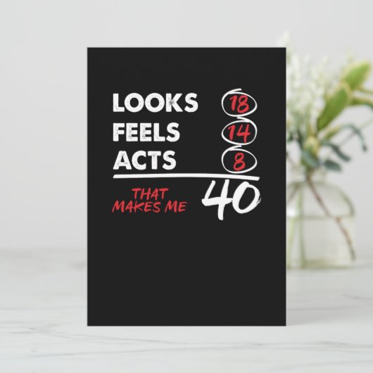 40e verjaardag van de viering van mannen en vrouwe kaart (Staand voorkant)