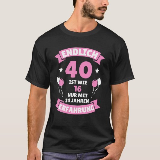 40e verjaardag van de vrouw, eindelijk 40 jaar t-shirt (Voorkant)