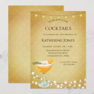 40e verjaardag van de vrouwendag-cocktail kaart