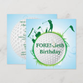 40e verjaardag van de vrouwengolf kaart (Voorkant / Achterkant)