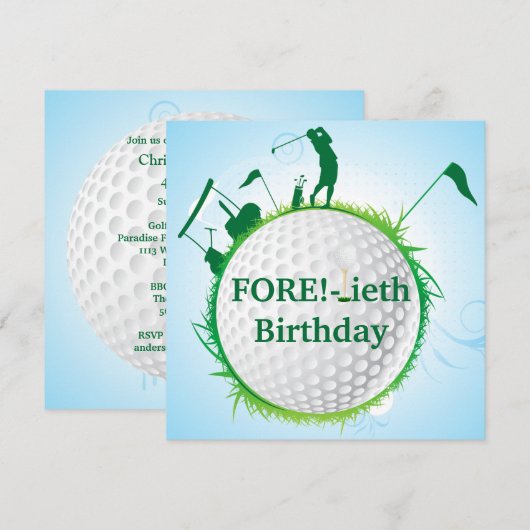 40e verjaardag van de vrouwengolf kaart (Voorkant / Achterkant)