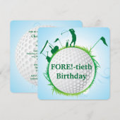 40e verjaardag van de vrouwengolf kaart (Voorkant / Achterkant)