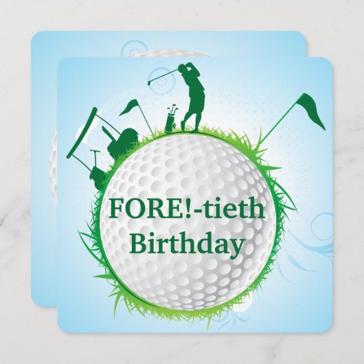 40e verjaardag van de vrouwengolf kaart (Voorkant / Achterkant)