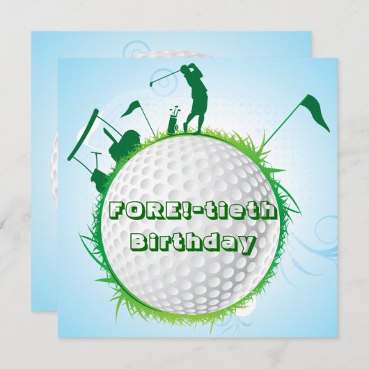 40e verjaardag van de vrouwengolf kaart (Voorkant / Achterkant)