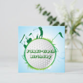 40e verjaardag van de vrouwengolf kaart (Staand voorkant)