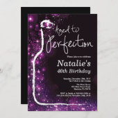 40e verjaardag van de wijngaarden Paars van perfec Kaart (Voorkant / Achterkant)