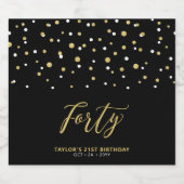 40e verjaardag van de zwarte & goudbriefing bier etiket (Enkel label)