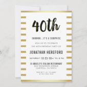 40e verjaardag van de zwarte, witte en gouden verr kaart (Voorkant)