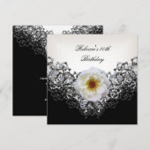 40e verjaardag van de zwarte witte lade kaart (Voorkant / Achterkant)