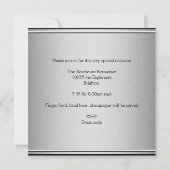 40e verjaardag van Elegant Black & Silver Metal Kaart (Achterkant)