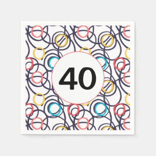 40e verjaardag van Funky Doodles Servet