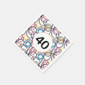 40e verjaardag van Funky Doodles Servet (Hoek)