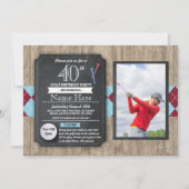 40e verjaardag van Golfbal Foto Golfuitnodiging Kaart (Voorkant)