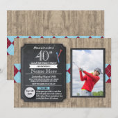 40e verjaardag van Golfbal Foto Golfuitnodiging Kaart (Voorkant / Achterkant)