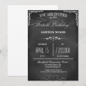 40e verjaardag van het Chalkboard-typografie Kaart (Voorkant / Achterkant)