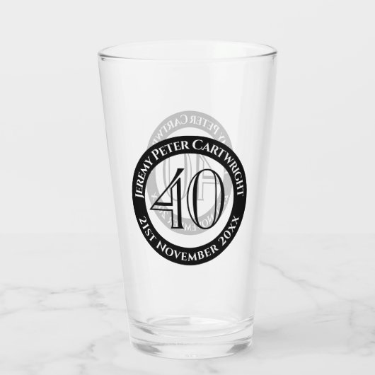 40e verjaardag van het gevierd glas (Achterkant)