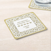 40e verjaardag van het Gold- en White Number Patte Kartonnen Onderzetters (Schuin)