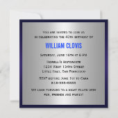 40e verjaardag van het man - Red Silver Blue Kaart (Achterkant)