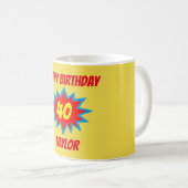 40e verjaardag van het thema Superheld Fun Koffiemok (Voorkant rechts)