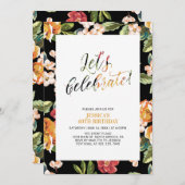 40e verjaardag van het tropische flessenpatroon kaart (Voorkant / Achterkant)