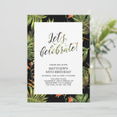 40e verjaardag van het tropische palmpatroon kaart (Staand voorkant)