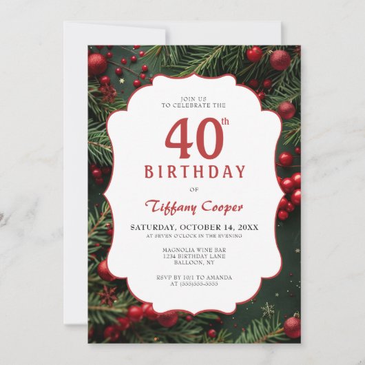 40e verjaardag van Kerstmis Kaart (Voorkant)