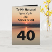 40e verjaardag van mijn man licht schijnt helder kaart (Gele Bloem)