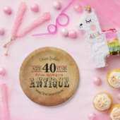 40e verjaardag van oud, Antiek en  design Papieren Bordje (Feest)