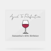 40e verjaardag van perfecte wijn acryl bord (Voorkant)