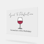 40e verjaardag van perfecte wijn acryl bord (Hoek)