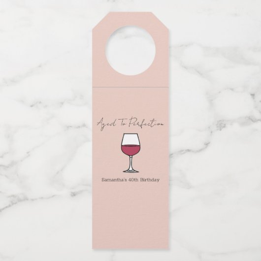 40e verjaardag van perfecte wijn flessenhanger (Voorkant)