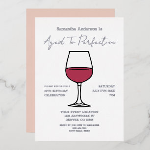 40e verjaardag van perfecte wijn folie uitnodiging
