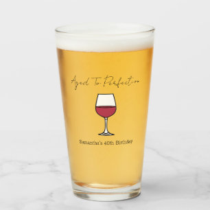 40e verjaardag van perfecte wijn glas
