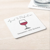 40e verjaardag van perfecte wijn kartonnen onderzetters (Schuin)